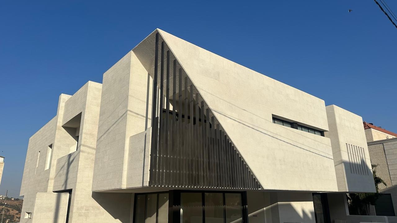 Modern architectural stone façade
